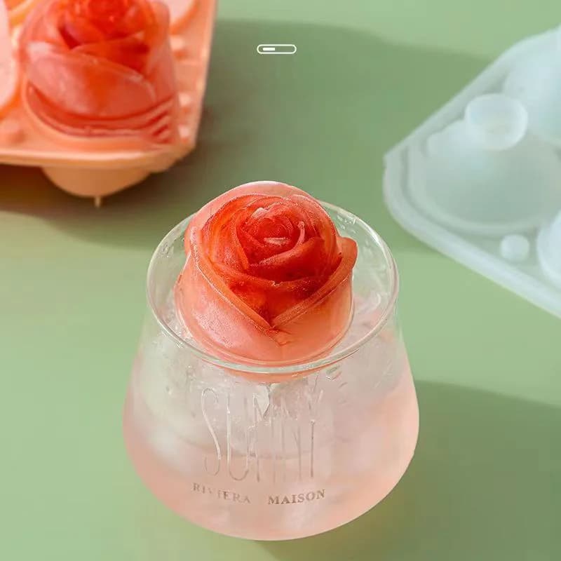 Stampo per cubetti di ghiaccio a rosa da 4 cavità