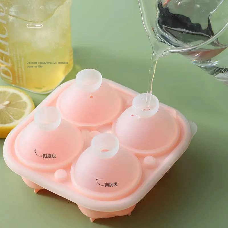 Stampo per cubetti di ghiaccio a rosa da 4 cavità