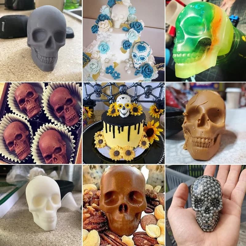 Stampo per pallina di ghiaccio a forma di teschio 3D