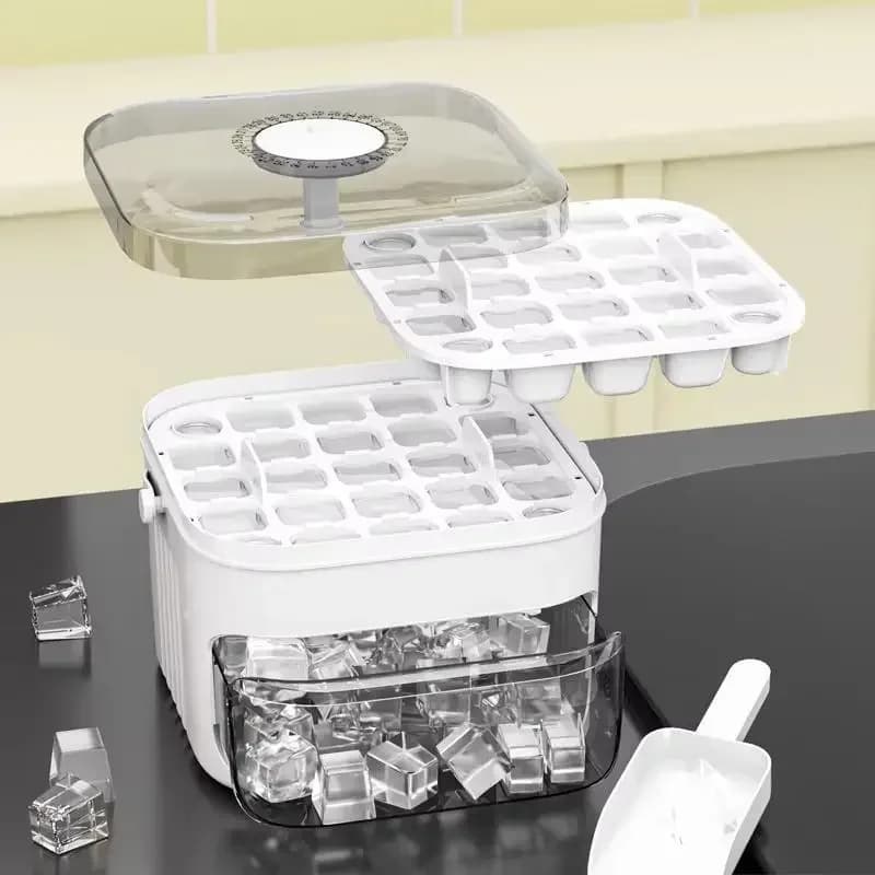Contenitore per cubetti di ghiaccio a doppio strato grande capacità
